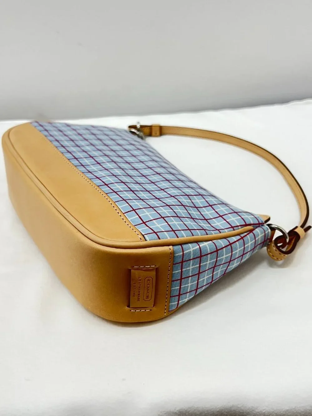 Coach Blue Plaid Small Bag in Style 7736